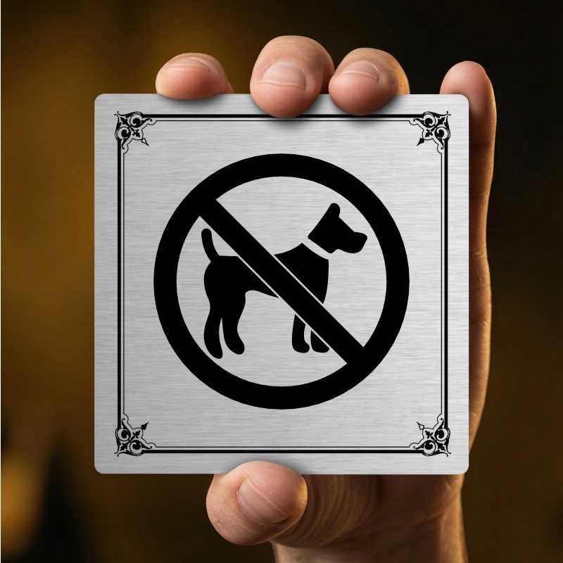 Zákaz vstupu zvířat, 80x80mm, zlatá, Nevada